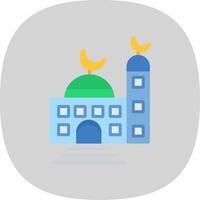 mezquita plano curva icono diseño vector