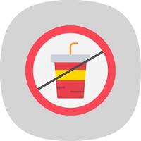 No bebida plano curva icono diseño vector