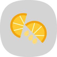 Lemon Slice Flat Curve Icon Design vector