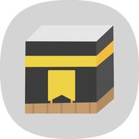 kaaba plano curva icono diseño vector