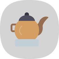 Tea Pot Flat Curve Icon Design vector