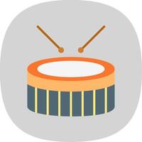 Snare Drum Flat Curve Icon Design vector