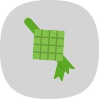 ketupat plano curva icono diseño vector