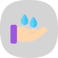 Save Water Flat Curve Icon Design vector