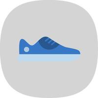 zapatilla de deporte plano curva icono diseño vector