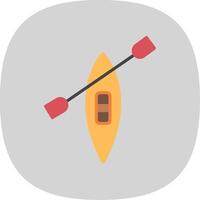 Canoe Flat Curve Icon Design vector