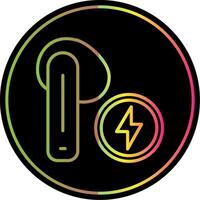 Earbud Line Gradient Due Color Icon Design vector
