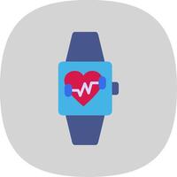 Fitness Watch Flat Curve Icon Design vector