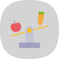 equilibrado dieta plano curva icono diseño vector