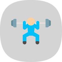 Weight Lifting Flat Curve Icon Design vector