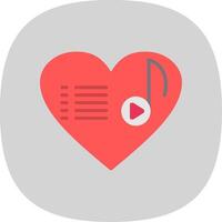 Playlist Flat Curve Icon Design vector