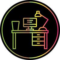 Work Table Line Gradient Due Color Icon Design vector