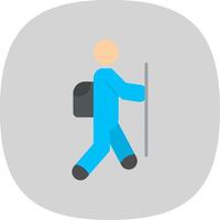 Hiker Flat Curve Icon Design vector