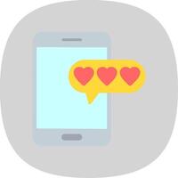 amor mensaje plano curva icono diseño vector