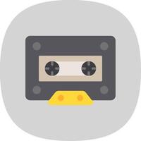 Cassette Flat Curve Icon Design vector