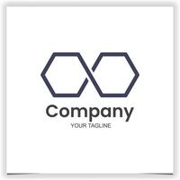 hexagon infinite logo design template vector