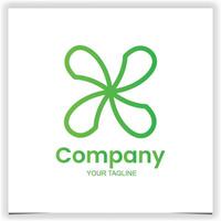 green the shape of a fan logo design template vector