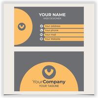 yellow and grey business card design template vector