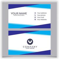 Geometric blue business card template design vector