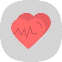 Heart Flat Curve Icon Design vector