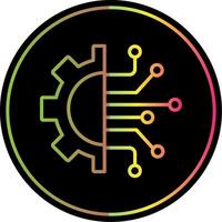 Technology Line Gradient Due Color Icon Design vector