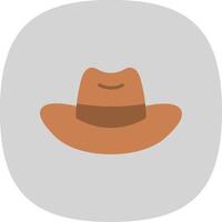 Cowboy Hat Flat Curve Icon Design vector
