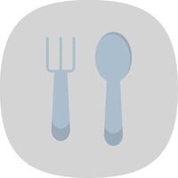 Spoon And Fork Flat Curve Icon Design vector