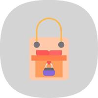 regalo bolso plano curva icono diseño vector