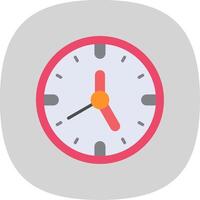 Clock Flat Curve Icon Design vector