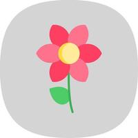 Flower Flat Curve Icon Design vector