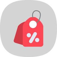 Price Tag Flat Curve Icon Design vector