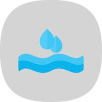 agua soltar plano curva icono diseño vector