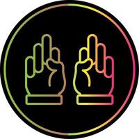 Hands Line Gradient Due Color Icon Design vector