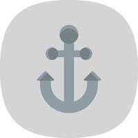 Anchor Flat Curve Icon Design vector