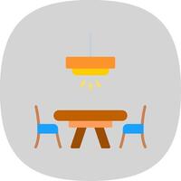 Dinner Table Flat Curve Icon Design vector