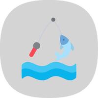 Fishing Flat Curve Icon Design vector