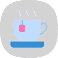 té plano curva icono diseño vector