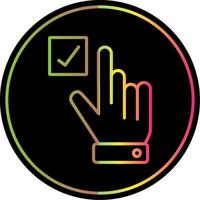 Hand Correct Line Gradient Due Color Icon Design vector