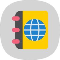 Travel Guide Flat Curve Icon Design vector