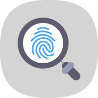 Finger Print Flat Curve Icon Design vector