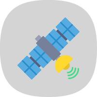 Satellite Flat Curve Icon Design vector