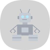 Robot Flat Curve Icon Design vector