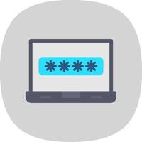 Password Flat Curve Icon Design vector