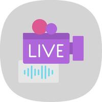 Live Stream Flat Curve Icon Design vector