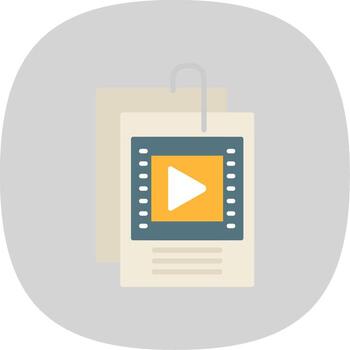 Script Flat Curve Icon Design vector