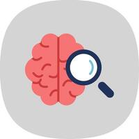 Brain Flat Curve Icon Design vector