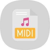 Midi Flat Curve Icon Design vector