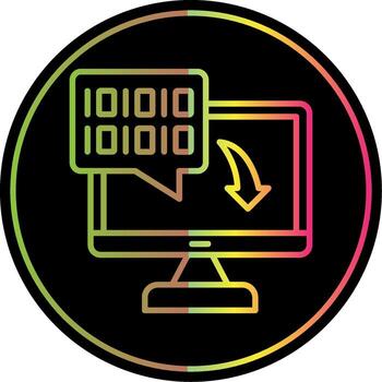 Binary Code Line Gradient Due Color Icon Design vector