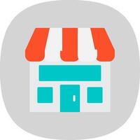 Shop Flat Curve Icon Design vector