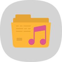 música plano curva icono diseño vector